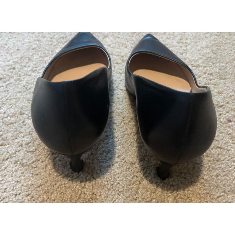 M.M.LaFleur Leather Kitten Heel Pumps Black Pointed Toe Women's US 8.5 - Picture 6 of 8